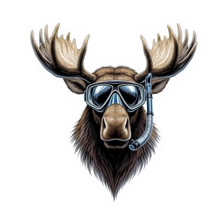 Hyper Realistic Moose Logo Vector