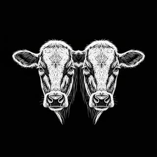 Minimalist Angus Cow Faces