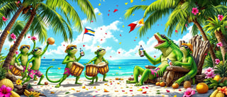 Tropical Monkeys and Iguanas Party