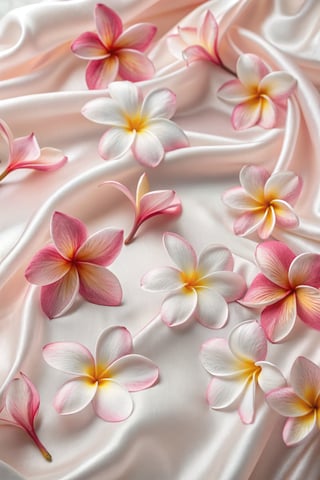 Pink and White Plumeria Flowers