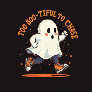 Running Cartoon Ghost in Sneakers
