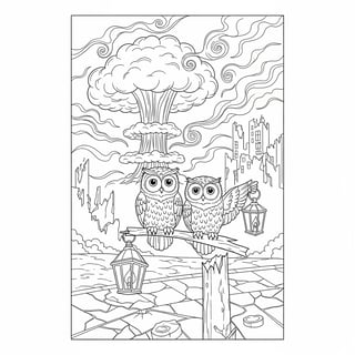 Black and White Owl Coloring Page