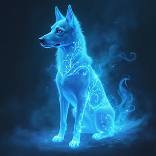 Ethereal Glowing Dog in Fantasy Art