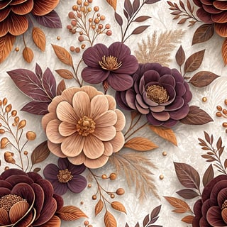 Elegant 3D Clay-Style Flowers Design