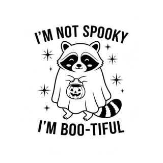 Cute Halloween Raccoon Ghost Art