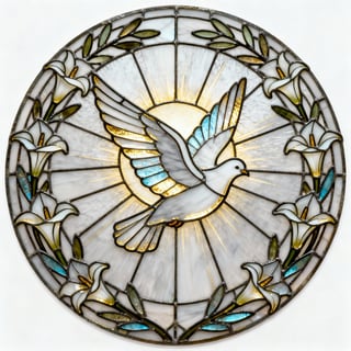 Stained Glass Dove Medallion