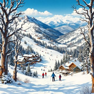 Vintage Alpine Travel Art