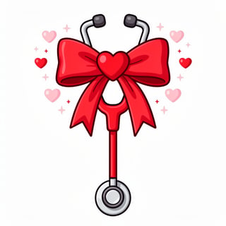 Valentine Nurse Stethoscope Illustration