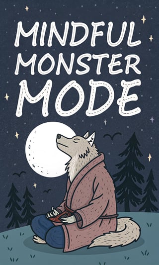 Meditating Werewolf Vector Graphic
