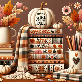 Cozy Autumn Book Stack Illustration