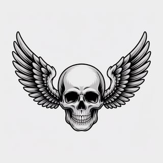 Skull with Angel Wings Vector
