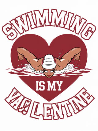 Swimming Is My Valentine Artwork
