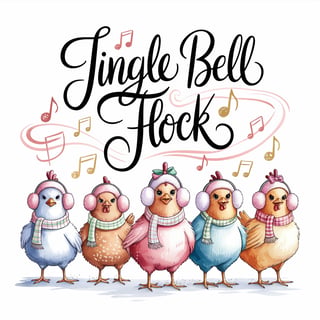 Whimsical Chicken Choir Illustration