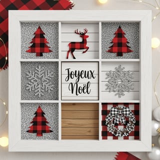 Rustic Christmas Collage in Shadow Box