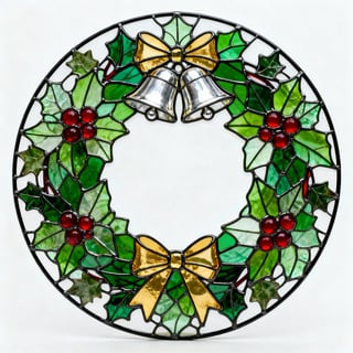 Stained Glass Holiday Wreath