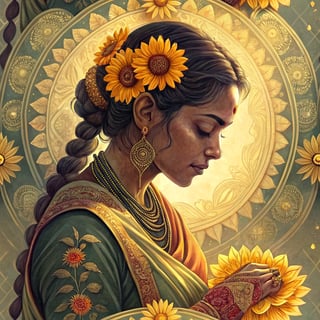 Elegant Indian Mother in Traditional Saree
