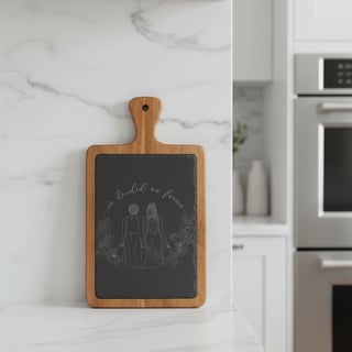 Round Slate and Acacia Board