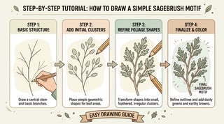 Simple Sagebrush Motif Drawing Tutorial