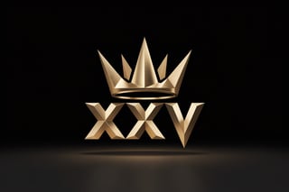3D Golden XXV Anniversary Logo
