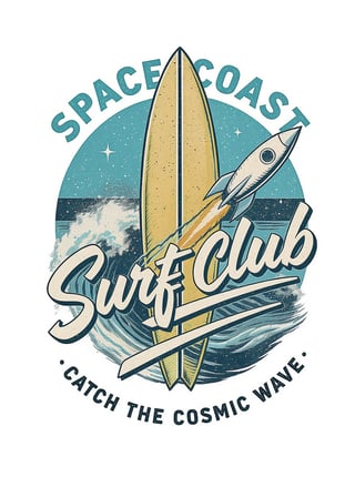 Space Coast Surf Club Retro Design