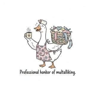 Funny Mom Goose Multitasking Design