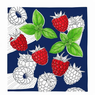 Vintage Raspberry and Basil Pattern