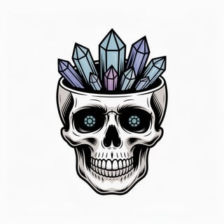 Skull with Blue Crystal Growths