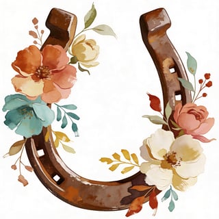 Floral Horseshoe Western Art