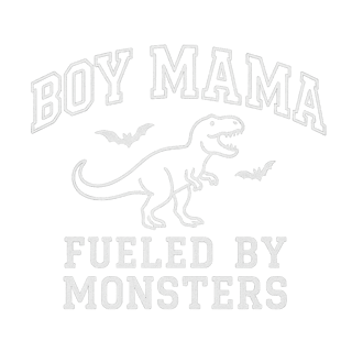Collegiate 'Boy Mama' White Line-Art Tee