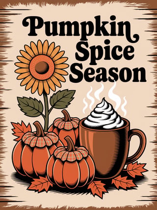 Retro Pumpkin Spice Season Graphic