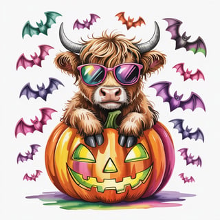 Cute Highland Cow with Sunglasses