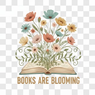 Vintage Book with Blooming Flowers Tee
