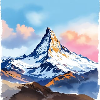 Matterhorn Travel Poster Sketch