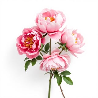 Photo-Realistic Peonies on White