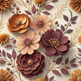 Elegant 3D Clay-Style Flowers Design