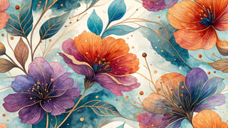 Vibrant Alcohol Ink Flower Illustration