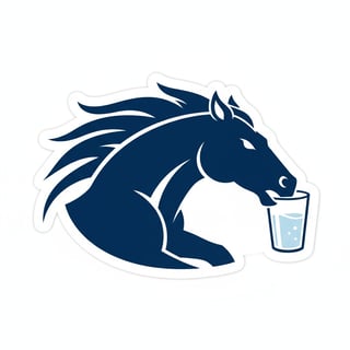 Modern Sports Team Horse Logo Sticker