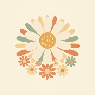 Boho Retro Daisy Floral Design