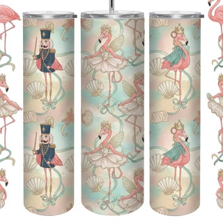 Flamingo Nutcracker Pattern for Tumblers