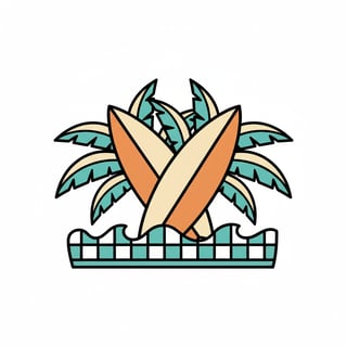 Animated Crossed Surfboards Clip-Art