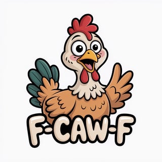 Funny Cartoon Chicken Illustration