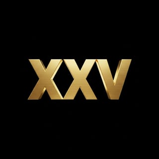 3D Golden XXV Logo Design