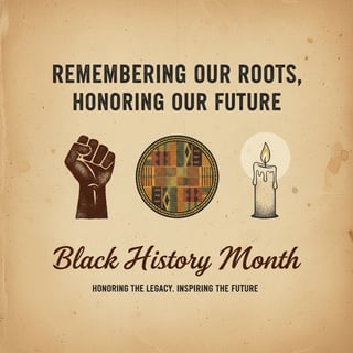 Vintage Black History Month Tribute Design