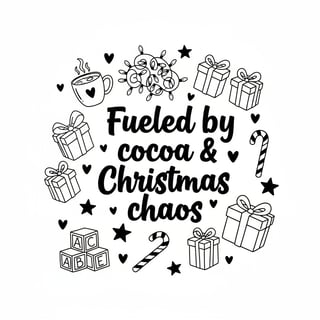 Christmas Mom Festive Black Design