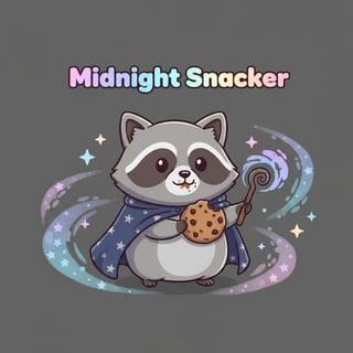 Chibi Raccoon with Wand and Cookie
