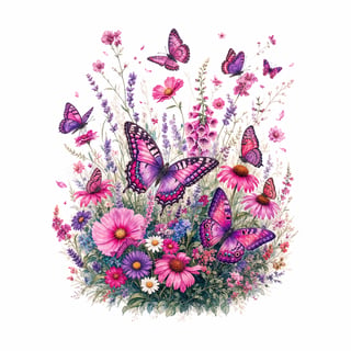 Pink & Purple Butterfly Meadow