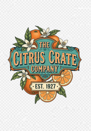 Retro Citrus Crate Logo Design
