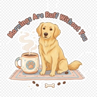 Cozy Golden Retriever with Coffee