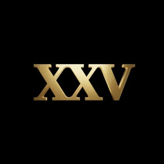 3D Golden XXV Logo Design