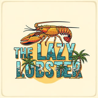 Retro Lazy Lobster Vector Logo